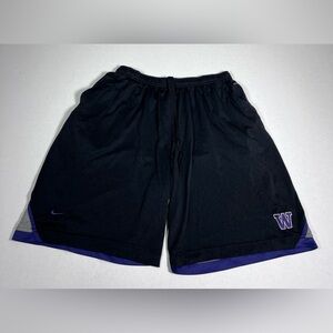 Nike fit dry WA Huskies Men's‎ Black Shorts with Purple Trim